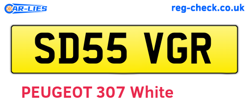 SD55VGR are the vehicle registration plates.