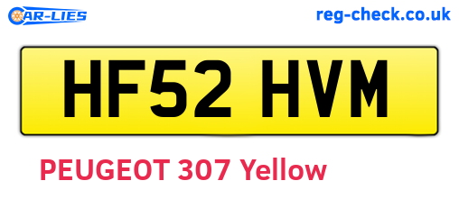 HF52HVM are the vehicle registration plates.