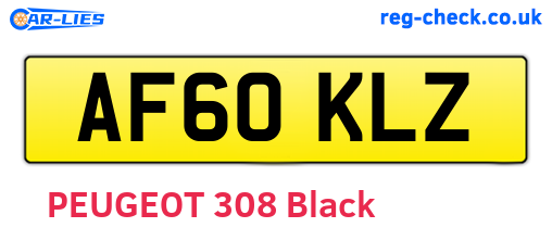 AF60KLZ are the vehicle registration plates.