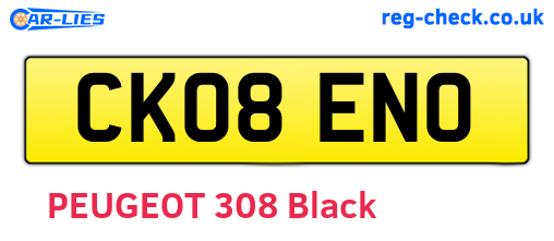CK08ENO are the vehicle registration plates.