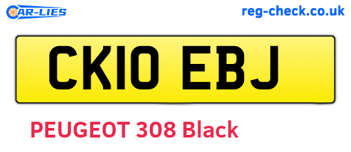 CK10EBJ are the vehicle registration plates.