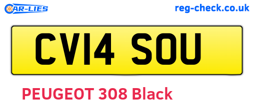 CV14SOU are the vehicle registration plates.