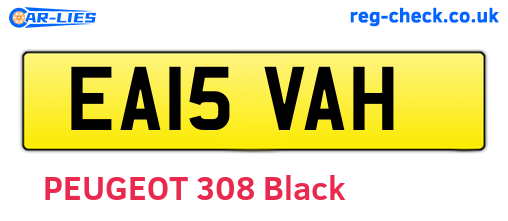 EA15VAH are the vehicle registration plates.