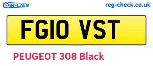 FG10VST are the vehicle registration plates.