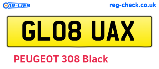 GL08UAX are the vehicle registration plates.