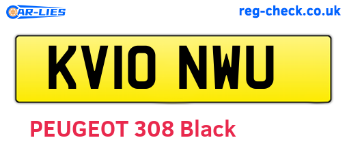KV10NWU are the vehicle registration plates.