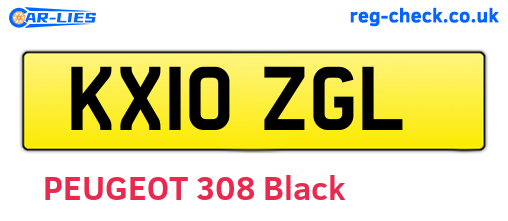 KX10ZGL are the vehicle registration plates.