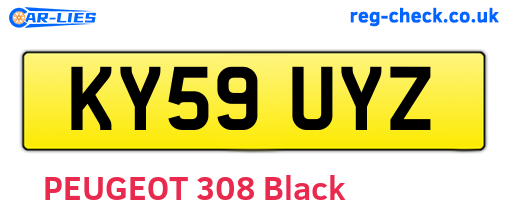 KY59UYZ are the vehicle registration plates.