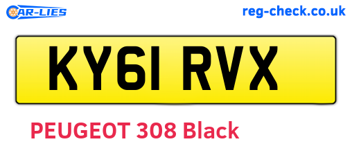 KY61RVX are the vehicle registration plates.