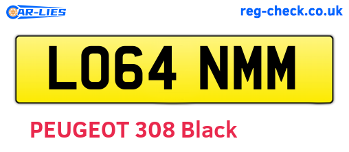 LO64NMM are the vehicle registration plates.