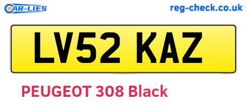 LV52KAZ are the vehicle registration plates.