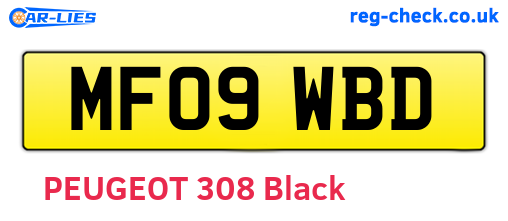 MF09WBD are the vehicle registration plates.