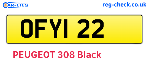OFY122 are the vehicle registration plates.