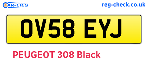 OV58EYJ are the vehicle registration plates.