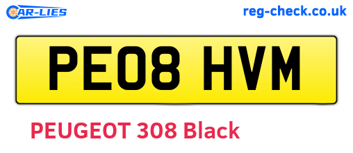 PE08HVM are the vehicle registration plates.