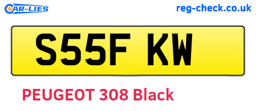 S55FKW are the vehicle registration plates.