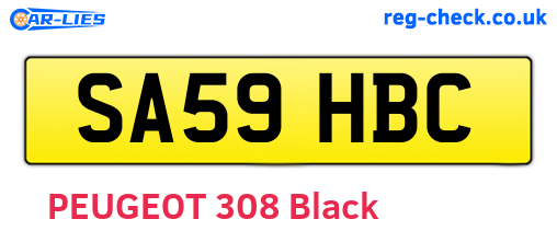 SA59HBC are the vehicle registration plates.
