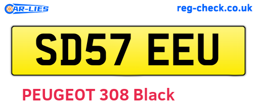 SD57EEU are the vehicle registration plates.