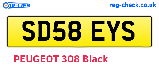 SD58EYS are the vehicle registration plates.