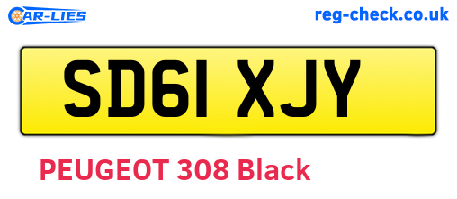 SD61XJY are the vehicle registration plates.