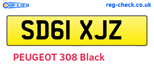 SD61XJZ are the vehicle registration plates.