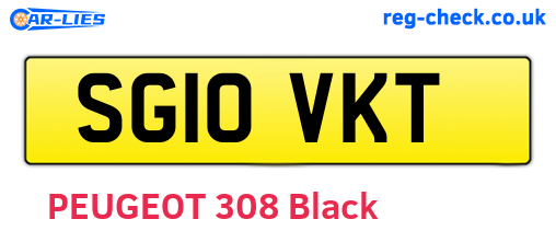 SG10VKT are the vehicle registration plates.
