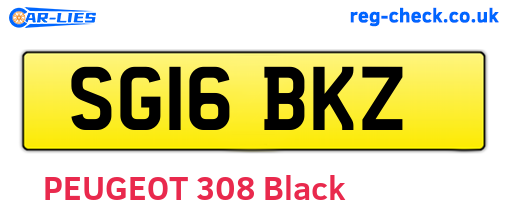 SG16BKZ are the vehicle registration plates.