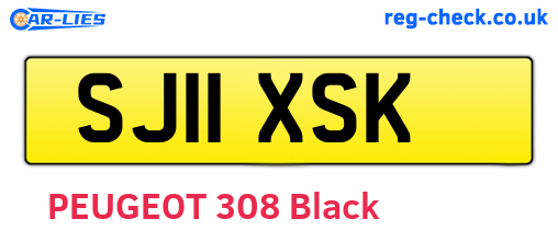 SJ11XSK are the vehicle registration plates.