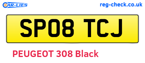 SP08TCJ are the vehicle registration plates.