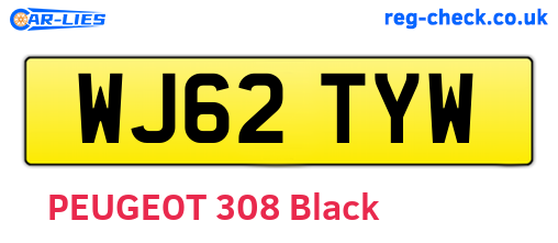 WJ62TYW are the vehicle registration plates.