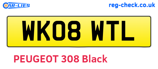 WK08WTL are the vehicle registration plates.