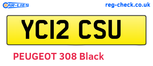 YC12CSU are the vehicle registration plates.