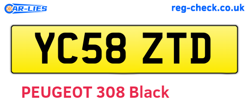 YC58ZTD are the vehicle registration plates.