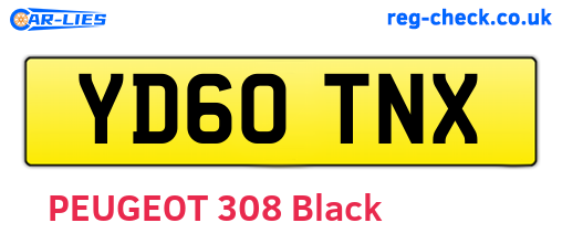 YD60TNX are the vehicle registration plates.