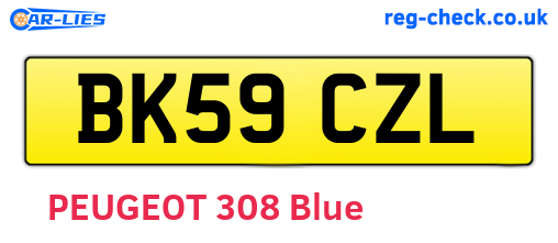 BK59CZL are the vehicle registration plates.
