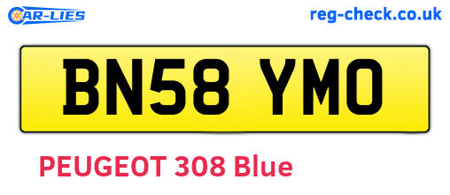 BN58YMO are the vehicle registration plates.