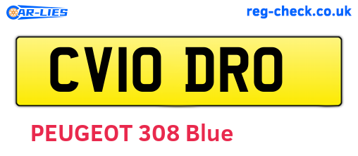 CV10DRO are the vehicle registration plates.