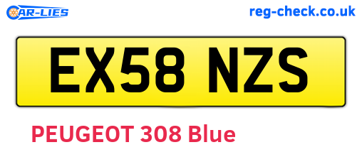 EX58NZS are the vehicle registration plates.