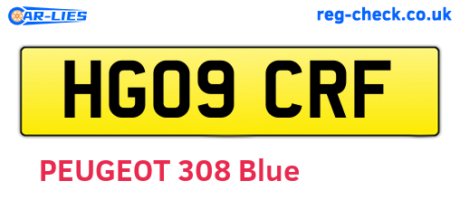 HG09CRF are the vehicle registration plates.