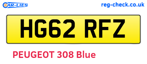 HG62RFZ are the vehicle registration plates.