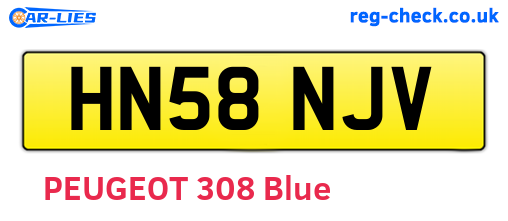 HN58NJV are the vehicle registration plates.