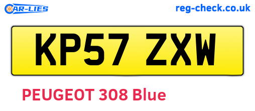 KP57ZXW are the vehicle registration plates.