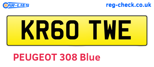 KR60TWE are the vehicle registration plates.