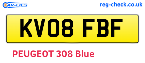 KV08FBF are the vehicle registration plates.