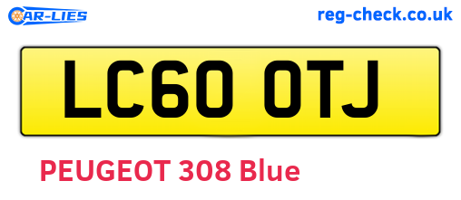LC60OTJ are the vehicle registration plates.