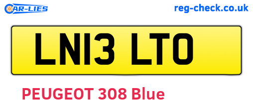 LN13LTO are the vehicle registration plates.