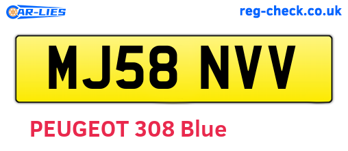 MJ58NVV are the vehicle registration plates.