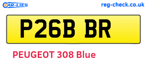 P26BBR are the vehicle registration plates.