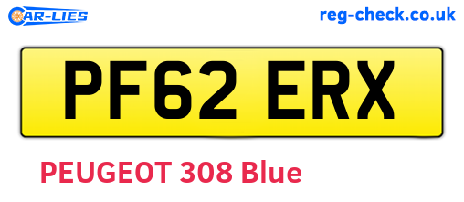 PF62ERX are the vehicle registration plates.
