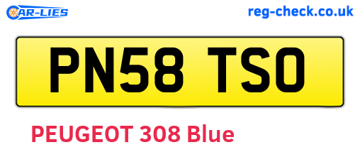 PN58TSO are the vehicle registration plates.